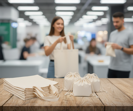 bedruckte Baumwoll-Kordelzugbeutel Exporteur